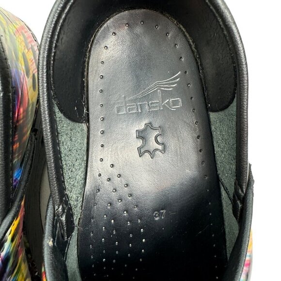 Dansko Abstract/Artsy Rainbow Animal Print Slip-On Clogs Women's SZ 37/US 6.5-7 - Picture 6 of 8